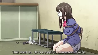 Horny schoolgirls battle for a guy in a hot threesome.