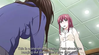 Horny schoolgirls battle for a guy in a hot threesome.