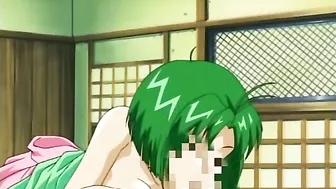 Injured hentai warrior receives healing double blowjob.