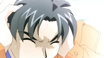 Injured hentai warrior receives healing double blowjob.