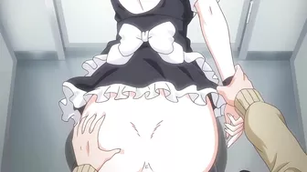 Hentai twin sisters in maids' uniforms getting fucked in a school restroom.