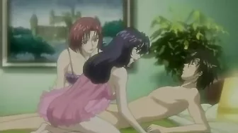 Sleazy Mother 3 - Masaru has a taboo threesome with his step-mother and aunt in this hentai animation.