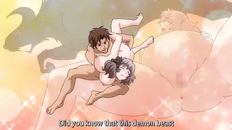 Hentai animation of a warrior girl being gang-banged by mushroom monsters.