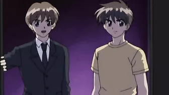 A hentai anime scene featuring a dark-haired schoolgirl in a swimsuit getting sexually assaulted by fellow students.