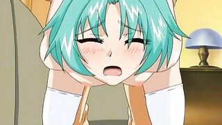 Horny twins indulge in kinky threesome with well-endowed partner on Hentai porn site.