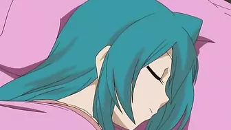 Horny twins indulge in kinky threesome with well-endowed partner on Hentai porn site.