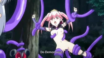 Magical hentai warriors receive double-penetration from tentacles.