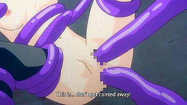 Magical hentai warriors receive double-penetration from tentacles.