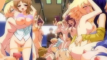 Hentai lesbians attack in a crazy orgy on a school bus.