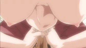 Short hair teen enjoys hardcore group sex on Hentai website.