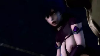 Busty female ninja gets gangbanged by demons in hentai anime.
