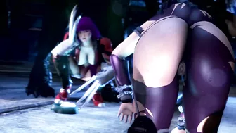 Busty female ninja gets gangbanged by demons in hentai anime.