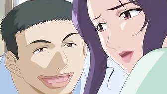 His stepbrother banged her as they watched their mother have sex with two hentai men.