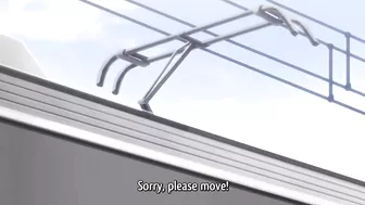 Hentai video - Busty slut gagged and fingered by multiple men on a train.