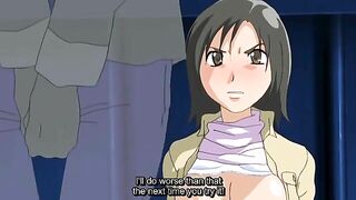 Hentai girl cuffed and fucked in public.