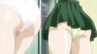 A schoolgirl with a tight pussy gets gangbanged and covered in cum outside. #Hentai