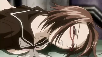 A schoolgirl with a tight pussy gets gangbanged and covered in cum outside. #Hentai