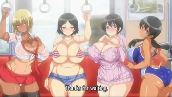 Five curvaceous teens engage in public sex on a moving anime train. #Hentai #Porn