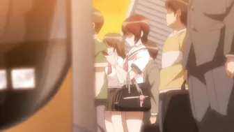 Five curvaceous teens engage in public sex on a moving anime train. #Hentai #Porn