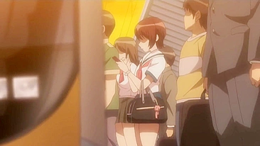 Five curvaceous teens engage in public sex on a moving anime train. #Hentai #Porn