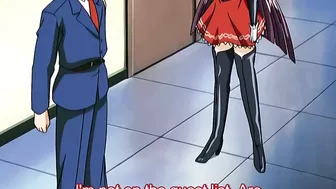 Hentai waitresses battle in a gangbang, winner and loser both get fucked.