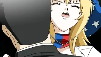 Hentai waitresses battle in a gangbang, winner and loser both get fucked.