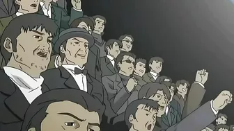 Hentai waitresses battle in a gangbang, winner and loser both get fucked.