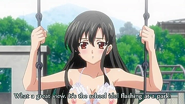 Hentai schoolgirl gets double-teamed and filled with cum.