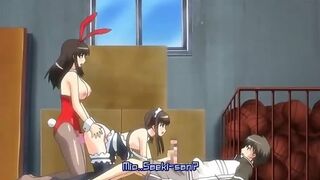 Hentai tennis players have a wild orgy in the basketball court.