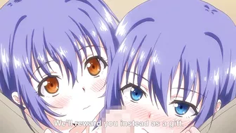 Hentai twin sisters give a steamy birthday threesome in Love Me - Kaede to Suzu 2.