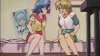 Frantically frustrated female Yuri enjoys pussy licking with a strap-on. #Hentai