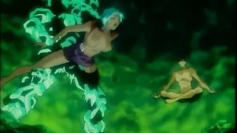 A father saves his daughter from being sexually assaulted by animals in a hentai film.