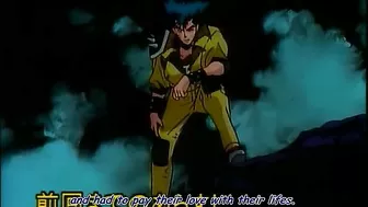 A father saves his daughter from being sexually assaulted by animals in a hentai film.