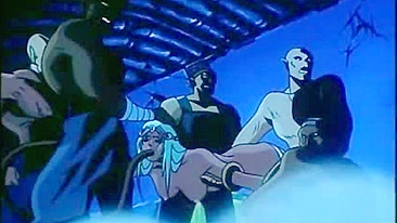 A father saves his daughter from being sexually assaulted by animals in a hentai film.