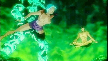 A father saves his daughter from being sexually assaulted by animals in a hentai film.