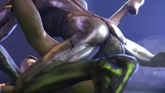 Tina Armstrong gets ravaged by giant undead creatures with massive cocks in a hentai-style porn scene.