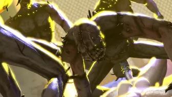 Tina Armstrong gets ravaged by giant undead creatures with massive cocks in a hentai-style porn scene.