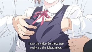 Hentai sisters gangbang and orgy on camera.