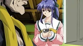 Revised sentence - A hentai video featuring an ugly man having sex with a young girl.