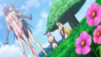 Princess busty gets double-penetrated in hentai.