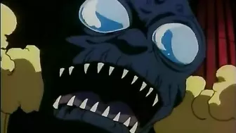 A hentai scene where a warrior schoolgirl is captured and sexually ravaged by horny monsters.