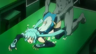 Teenage warrior woman ravaged by massive tentacle monster in hardcore hentai sex.