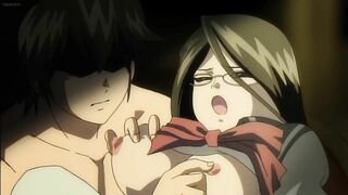 Horny hentai schoolgirl with big round tits and double penetration fantasies.