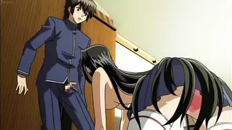 Horny hentai schoolgirl with big round tits and double penetration fantasies.