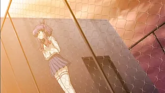 Horny hentai schoolgirl with big round tits and double penetration fantasies.