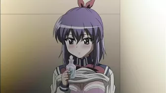 Horny hentai schoolgirl with big round tits and double penetration fantasies.