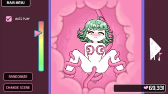 Hentai locker room scene with a sexy Lovecraftian tentacle monster and Saitama from One-Punch Man.