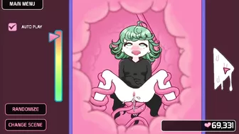 Hentai locker room scene with a sexy Lovecraftian tentacle monster and Saitama from One-Punch Man.