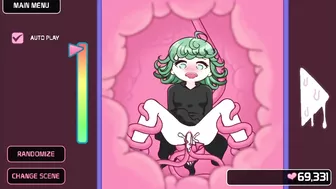 Hentai locker room scene with a sexy Lovecraftian tentacle monster and Saitama from One-Punch Man.