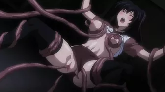 Frantic Tentacle-fucking hottie ravishes slutty schoolgirls with her octopus appendages. #Hentai